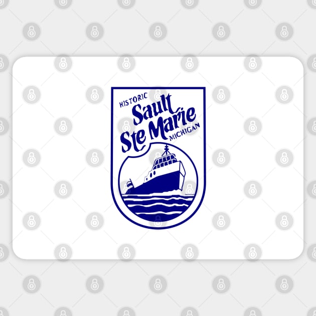 Flag of Sault Ste Marie, Michigan Sticker by brigadeiro